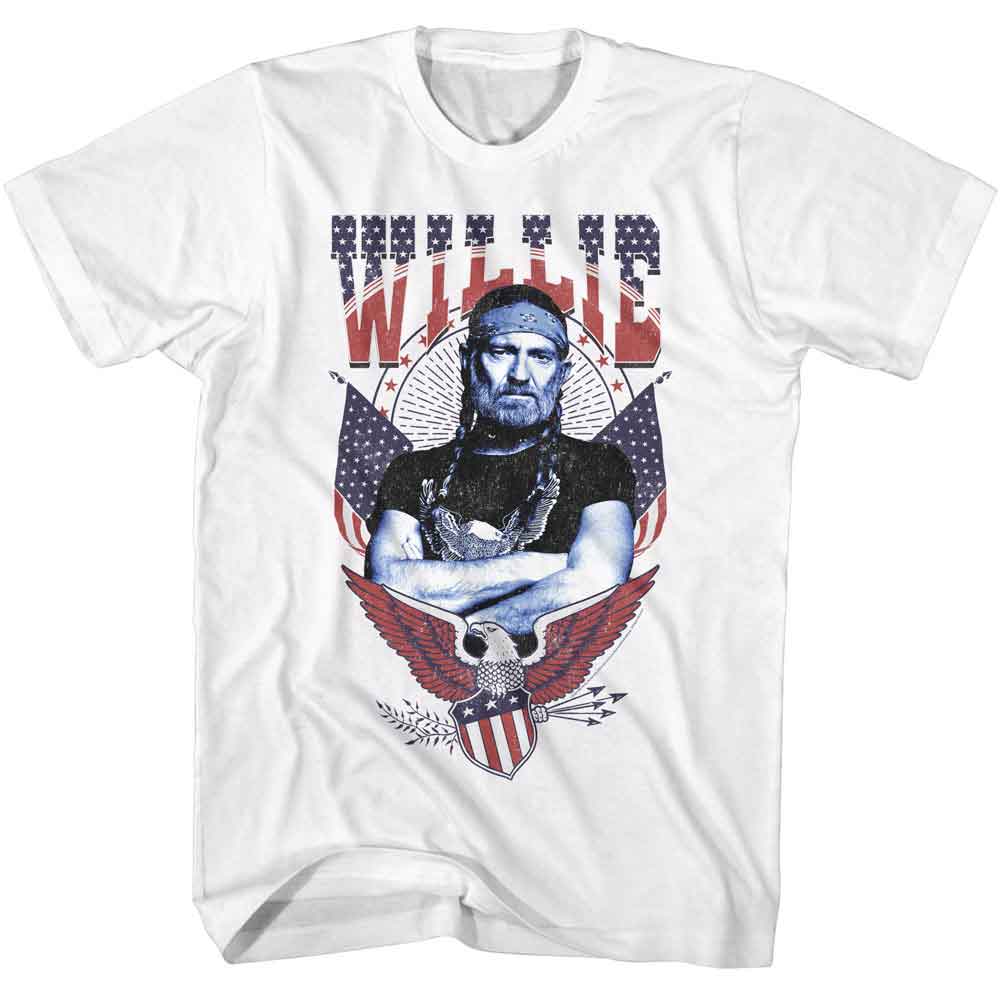 Willie Nelson White Adult S/S Tshirt