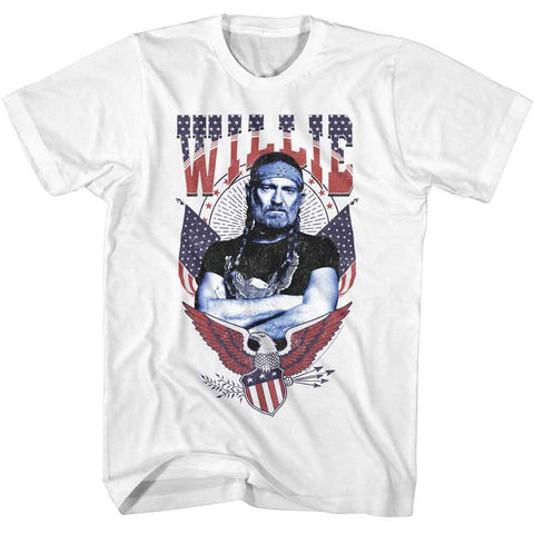 Willie Nelson White Adult S/S Tshirt