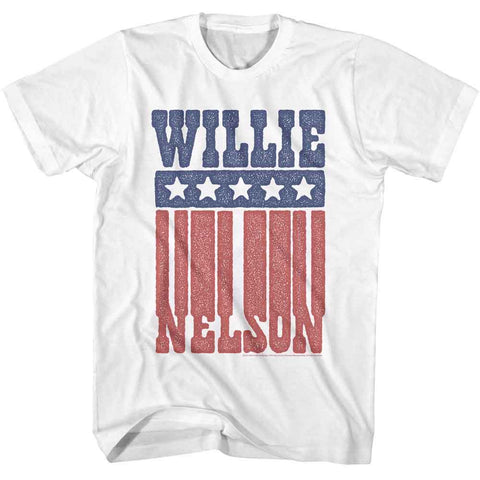 Willie Nelson White Adult S/S Tshirt