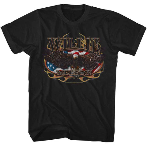 Willie Nelson Black Adult S/S Tshirt