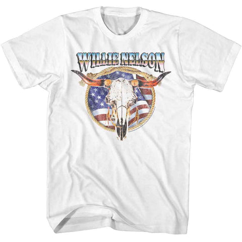 Willie Nelson White Adult S/S Tshirt