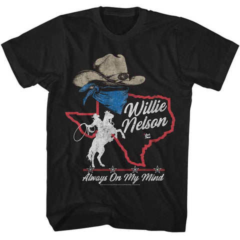 Willie Nelson Black Adult S/S Tshirt