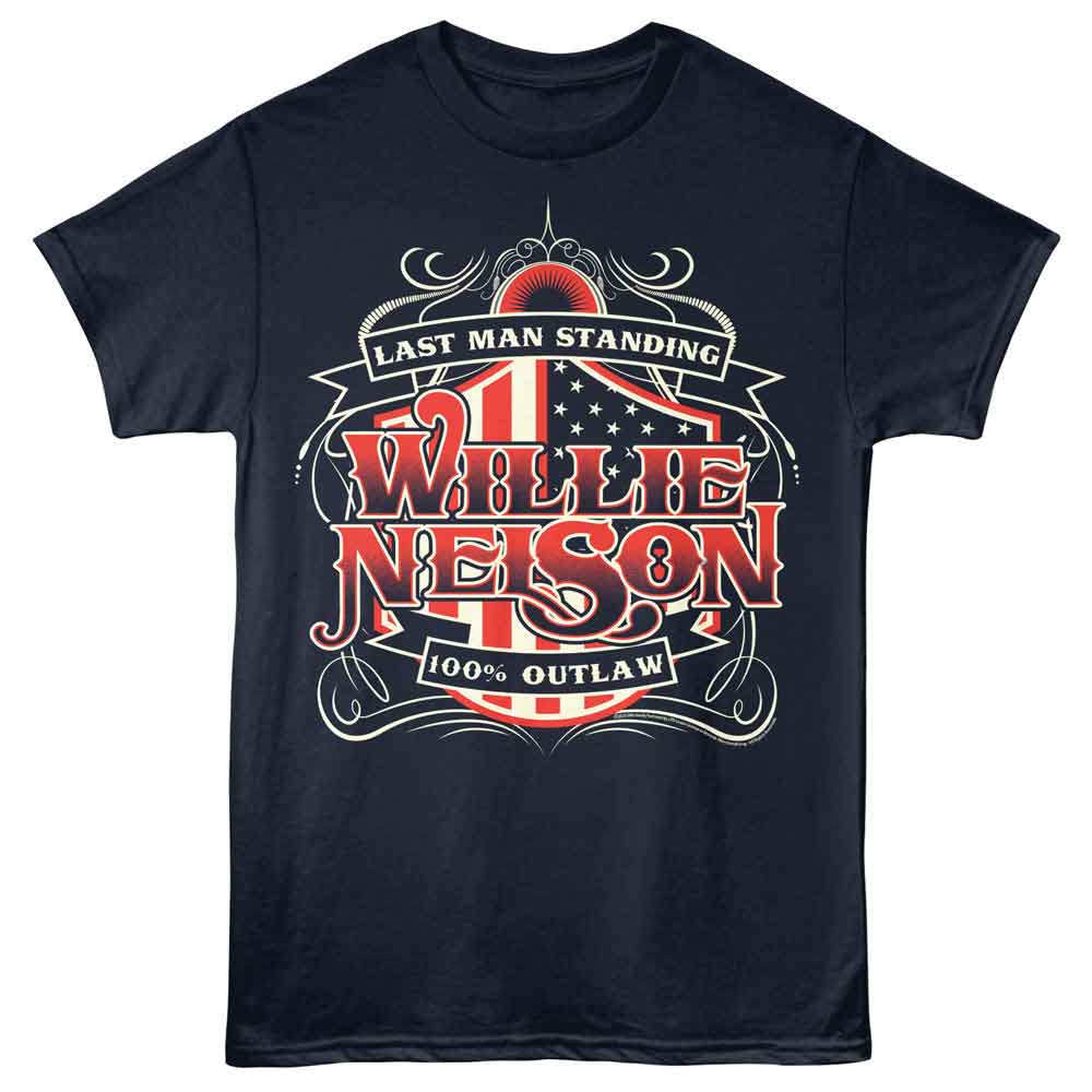 Willie Nelson Navy Adult S/S Tshirt