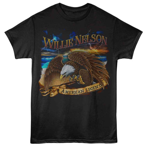Willie Nelson Black Adult S/S Tshirt