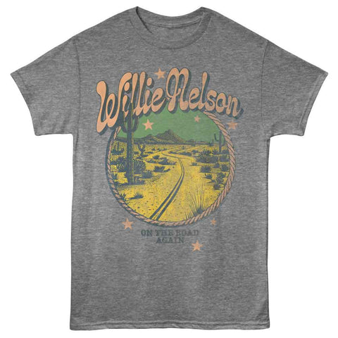 Willie Nelson Graphite Heather Adult S/S Tshirt