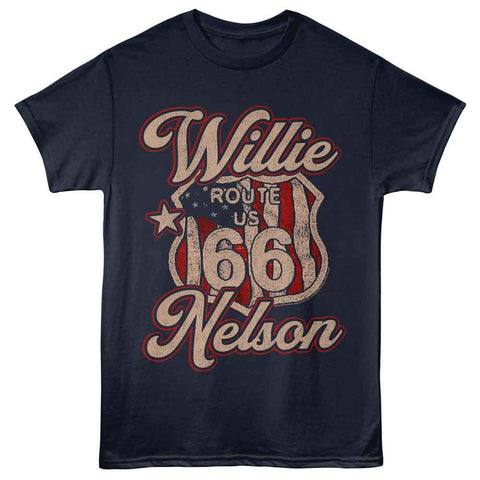 Willie Nelson Navy Adult S/S Tshirt