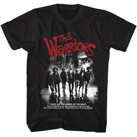 The Warriors Black Adult Short Sleeve Tshirt