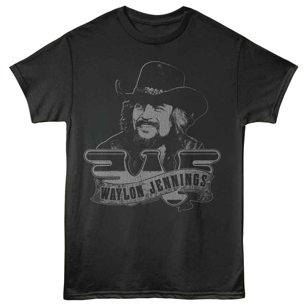 Waylon Jennings Smoke Adult S/S Tshirt