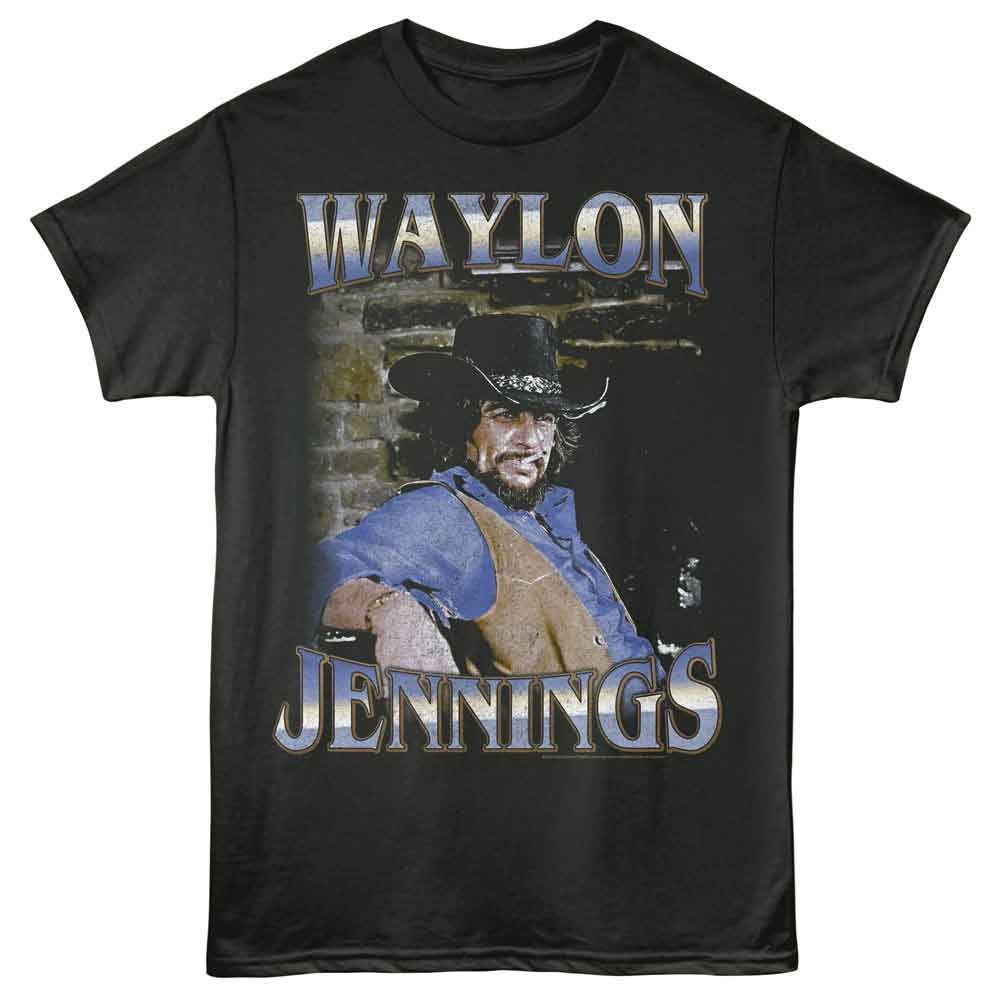 Waylon Jennings Smoke Adult S/S Tshirt