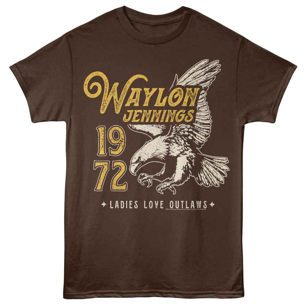 Waylon Jennings Dark Chocolate Adult S/S Tshirt
