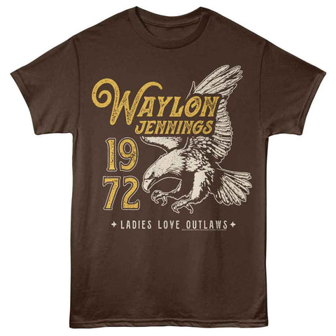 Waylon Jennings Dark Chocolate Adult S/S Tshirt