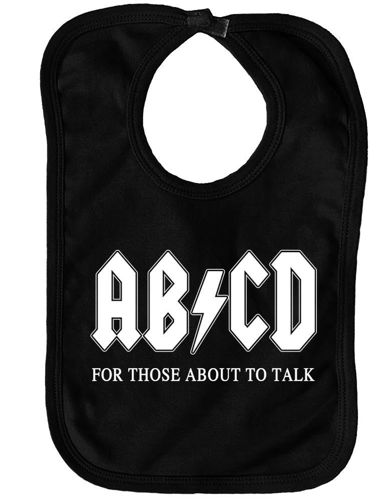 AB/CD Baby Bib in Black