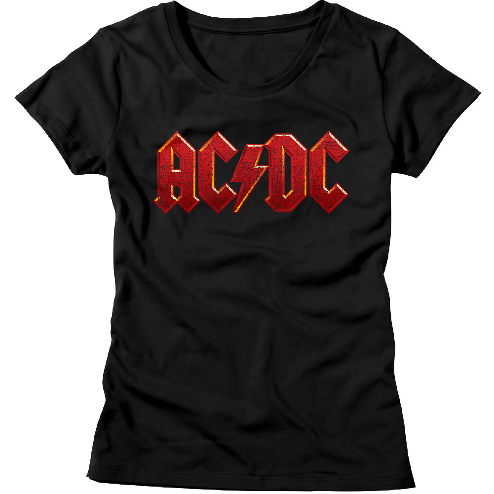 AC/DC Distress Red Ladies T-Shirt