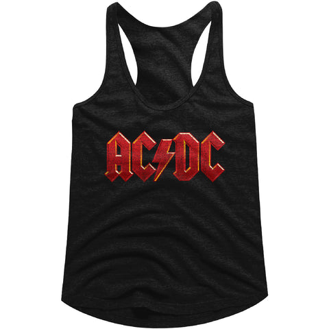 AC/DC Distress Red Ladies Racerback