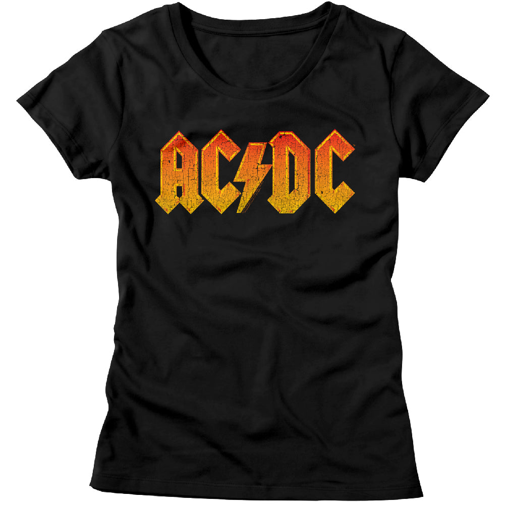 AC/DC Distress Orange Ladies T-Shirt