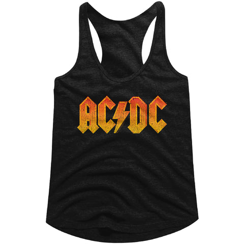 AC/DC Distress Orange Ladies Racerback