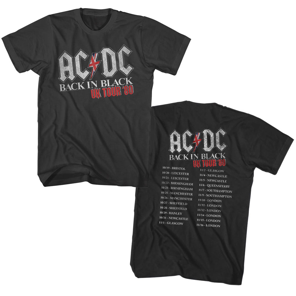 AC/DC In Black Uk Tour Adult T-Shirt