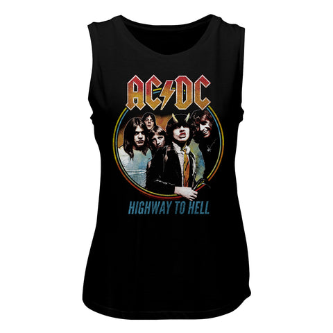 AC/DC Highway To Hell Tricolor Ladies Tank