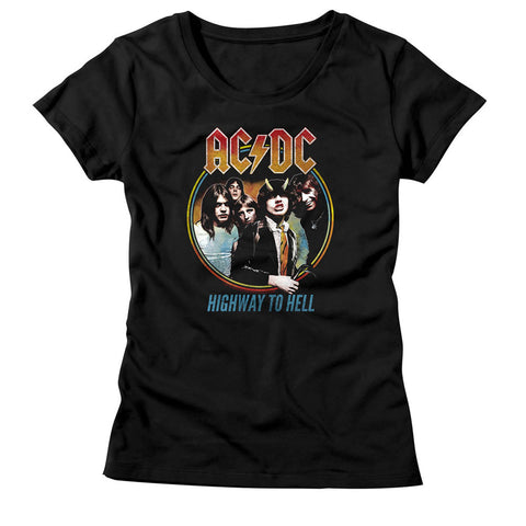 AC/DC Highway To Hell Tricolor Ladies T-Shirt