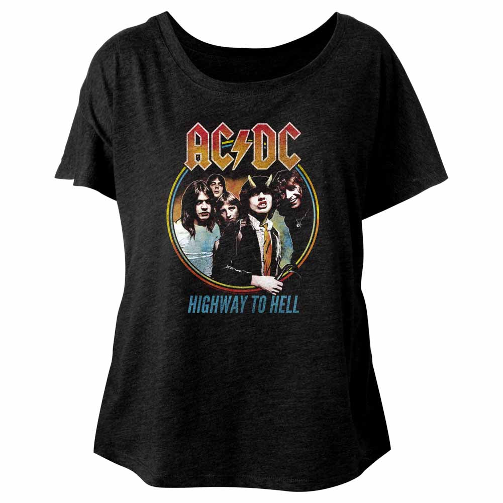AC/DC Highway To Hell Tricolor Ladies Dolman
