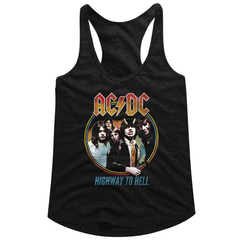 AC/DC Highway To Hell Tricolor Ladies Racerback