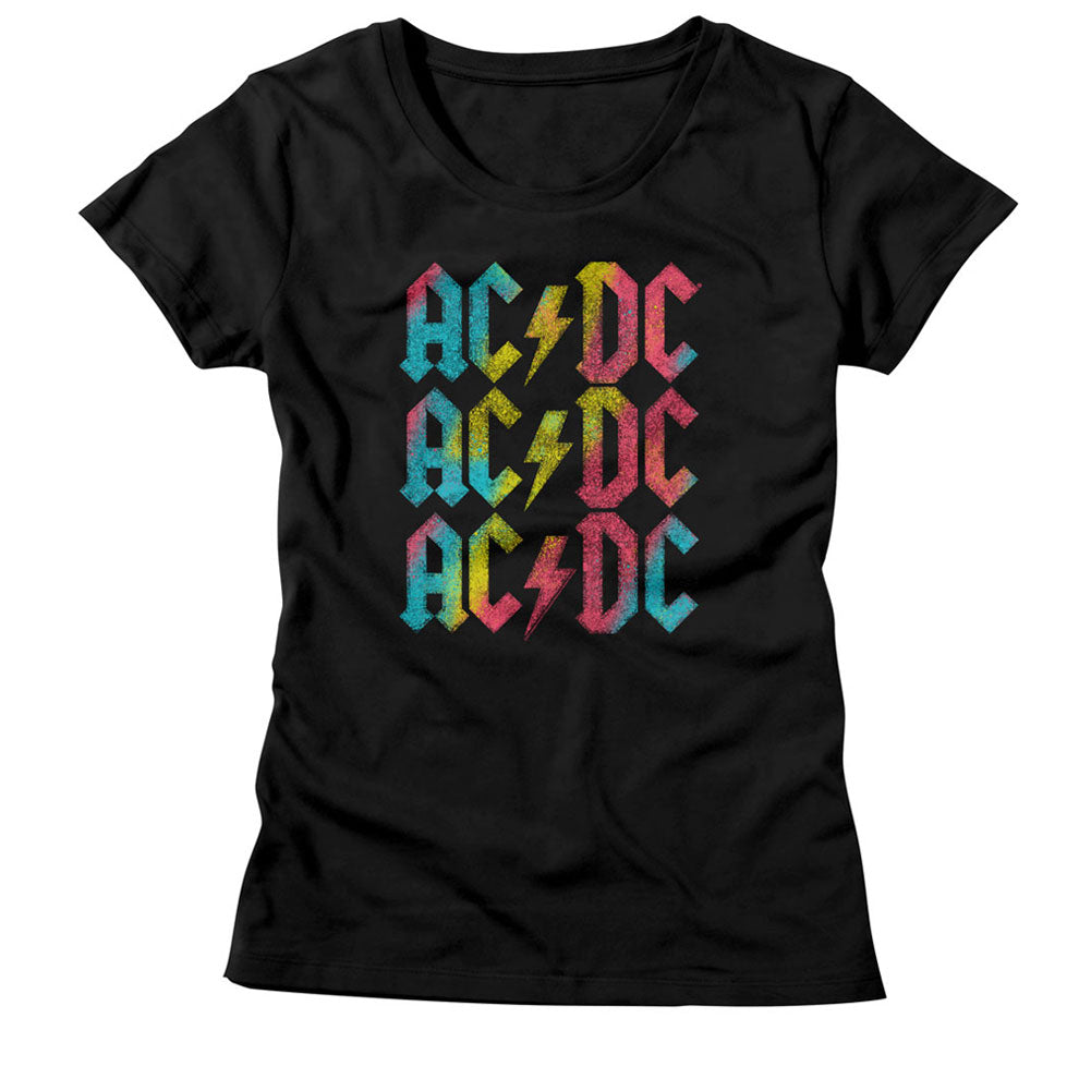 AC/DC Rainbow Repeat Ladies T-Shirt
