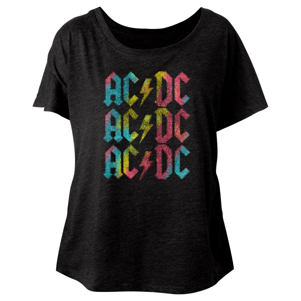 AC/DC Rainbow Repeat Ladies Dolman