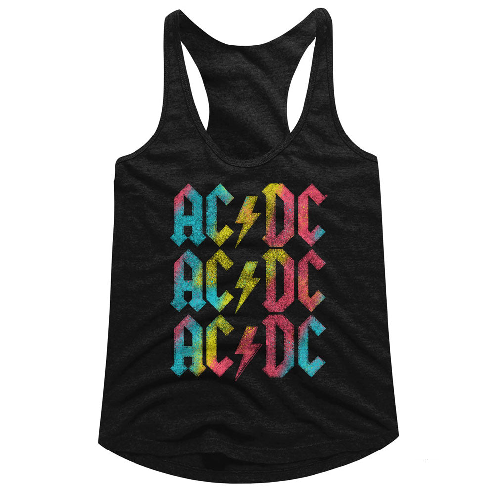 AC/DC Rainbow Repeat Ladies Racerback