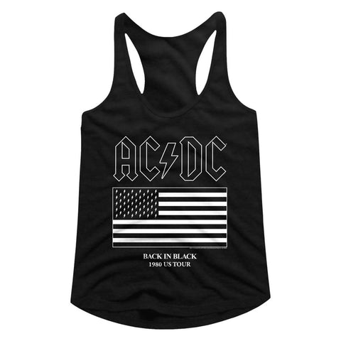 AC/DC Us Tour Flag Ladies Racerback