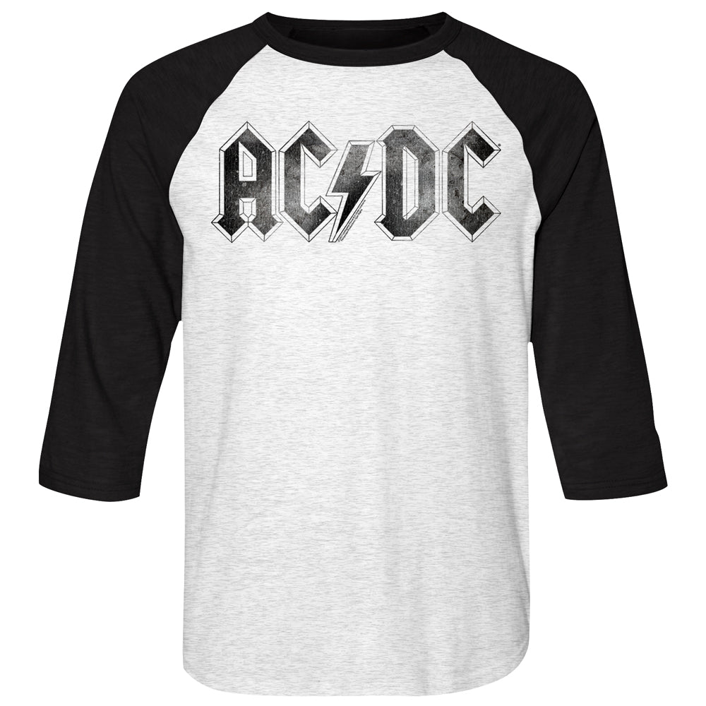 AC/DC Logodistress Adult Raglan