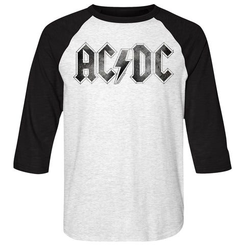 AC/DC Logodistress Adult Raglan