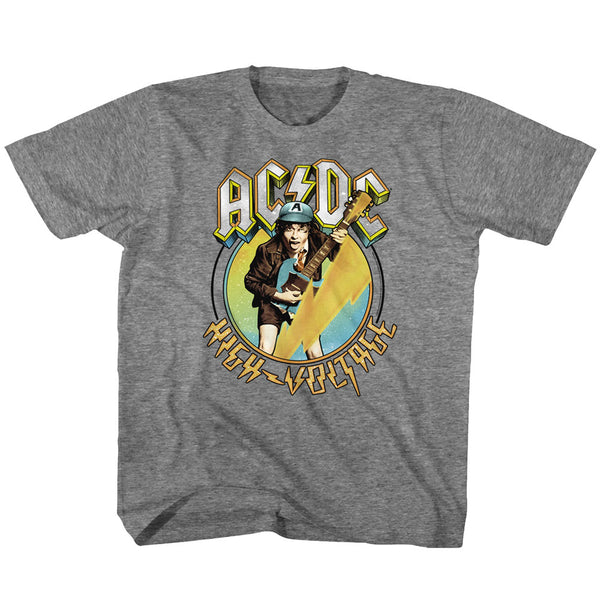 AC/DC Blue Yellow Voltage Toddler T-Shirt - Kiditude