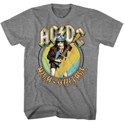 AC/DC Blue Yellow Voltage Adult T-Shirt