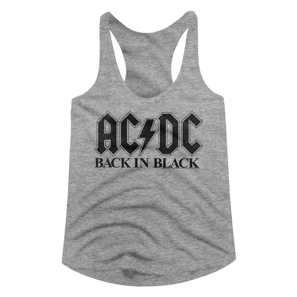 AC/DC Bib In Black Ladies Racerback