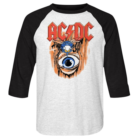 AC/DC Vintage Fly On Wall Adult Raglan
