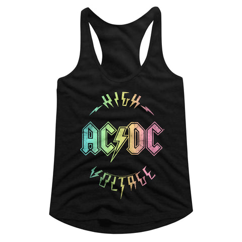 AC/DC Multicolor Voltage Ladies Racerback