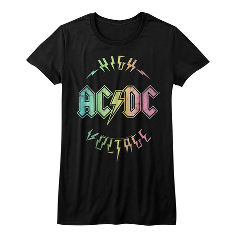 AC/DC Multicolor Voltage Ladies T-Shirt