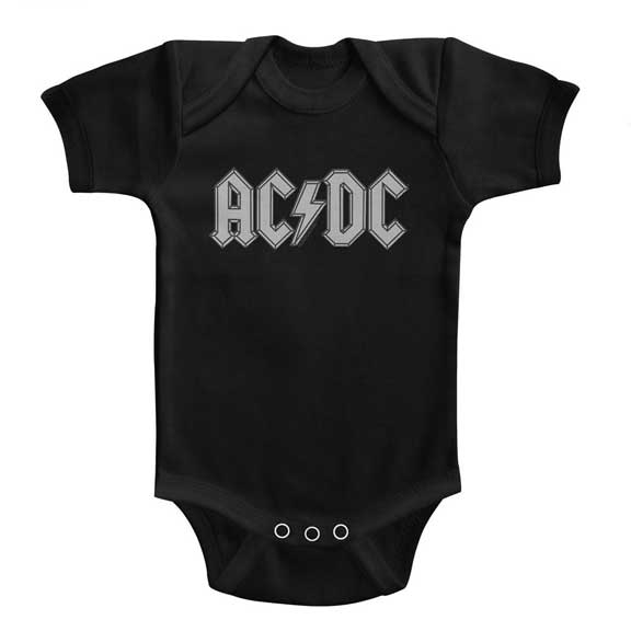 AC/DC Grey Logo Baby Bodysuit