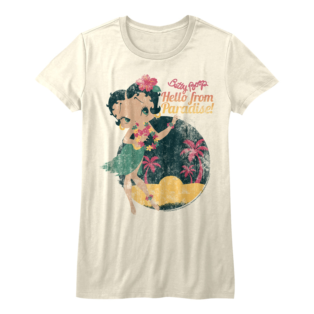 Betty Boop Hello From Paradise Juniors T-Shirt