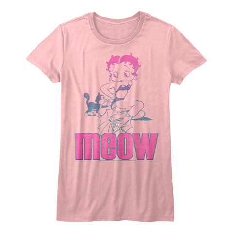 Betty Boop Meow Juniors T-Shirt