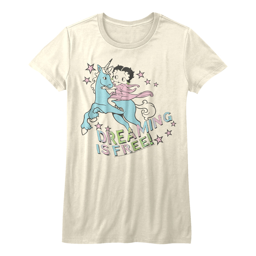 Betty Boop Dreaming Is Free Juniors T-Shirt