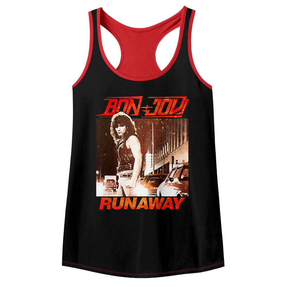 Bon Jovi Runaway Ladies Color Block Racerback