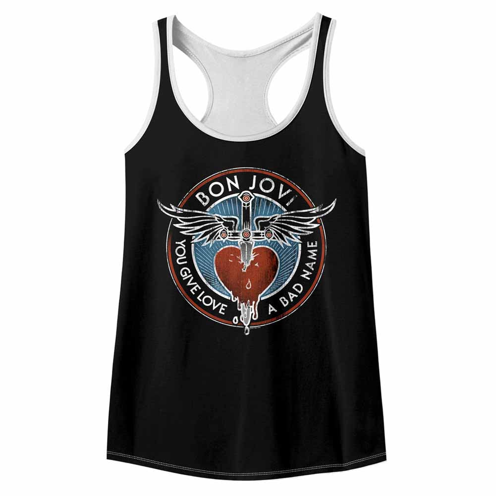 Bon Jovi Badname Ladies Color Block Racerback
