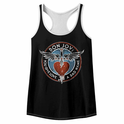 Bon Jovi Badname Ladies Color Block Racerback