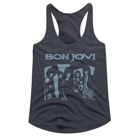 Bon Jovi Bluejovi Ladies Racerback