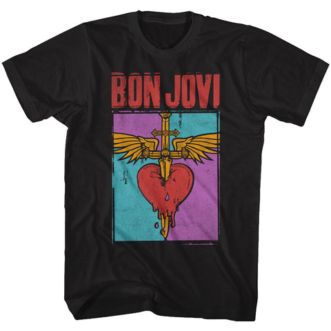 Bon Jovi Heart And Dagger Adult T-Shirt