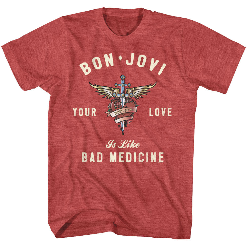 Bon Jovi Heart And Dagger Adult T-Shirt