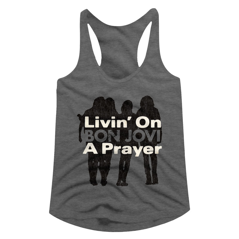 Bon Jovi Livin On A Prayer Ladies Racerback