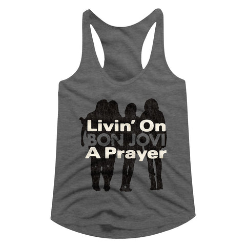 Bon Jovi Livin On A Prayer Ladies Racerback