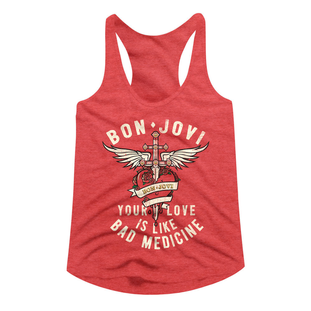 Bon Jovi Bad Medicine Ladies Racerback